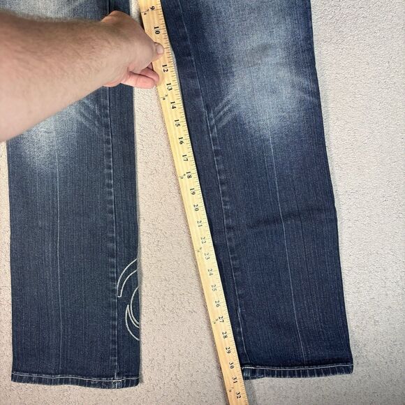 Akademiks Jeans Women’s Size 28x31 Embroidered Low Rise Boot Cut 90s Style Y2K - Picture 7 of 14